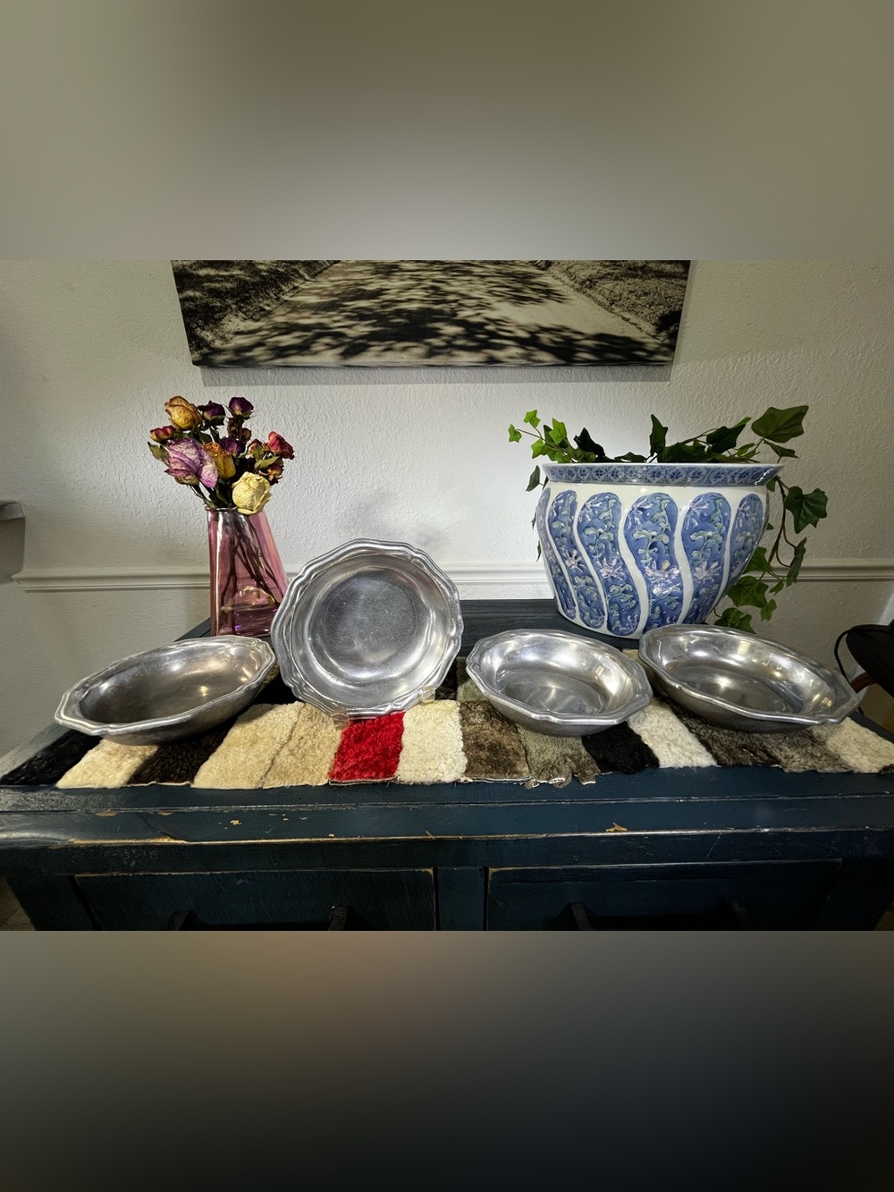 MCMLXXIII Wilton Armetale Set of 4 Queen Anne Scalloped Bowls 1973